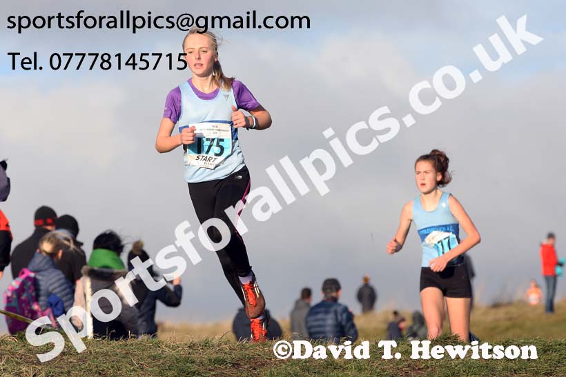 Girls under-13s North Eastern Cross Country, 2018 Northern Cross Country Champs., Wrekenton, Gateshead. Photo:  David T. Hewitson/Sports for All Pics